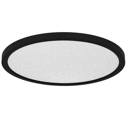 Quoizel Outskirts 20in LED Flush Mount | Modern Earth Black and Clear Textured Acrylic | Bedroom & Hallway Ceiling Light | Model OSTC1720EK