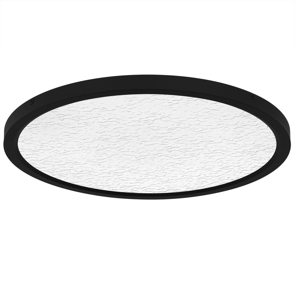 Quoizel Outskirts 20in LED Flush Mount | Modern Earth Black and Clear Textured Acrylic | Bedroom & Hallway Ceiling Light | Model OSTC1720EK