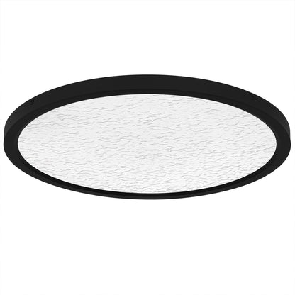 Quoizel Outskirts 20in LED Flush Mount | Modern Earth Black and Clear Textured Acrylic | Bedroom & Hallway Ceiling Light | Model OSTC1720EK