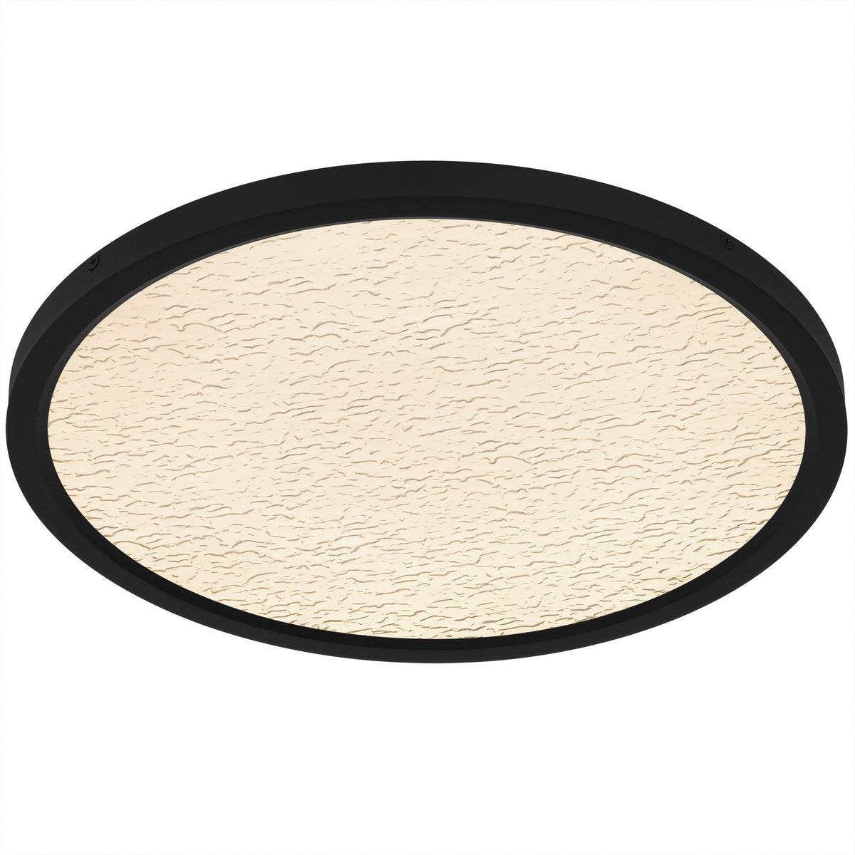 Quoizel Outskirts 20in LED Flush Mount | Modern Earth Black and Clear Textured Acrylic | Bedroom & Hallway Ceiling Light | Model OSTC1720EK