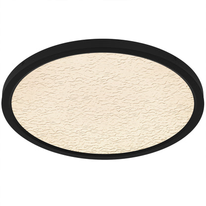 Quoizel Outskirts 20in LED Flush Mount | Modern Earth Black and Clear Textured Acrylic | Bedroom & Hallway Ceiling Light | Model OSTC1720EK