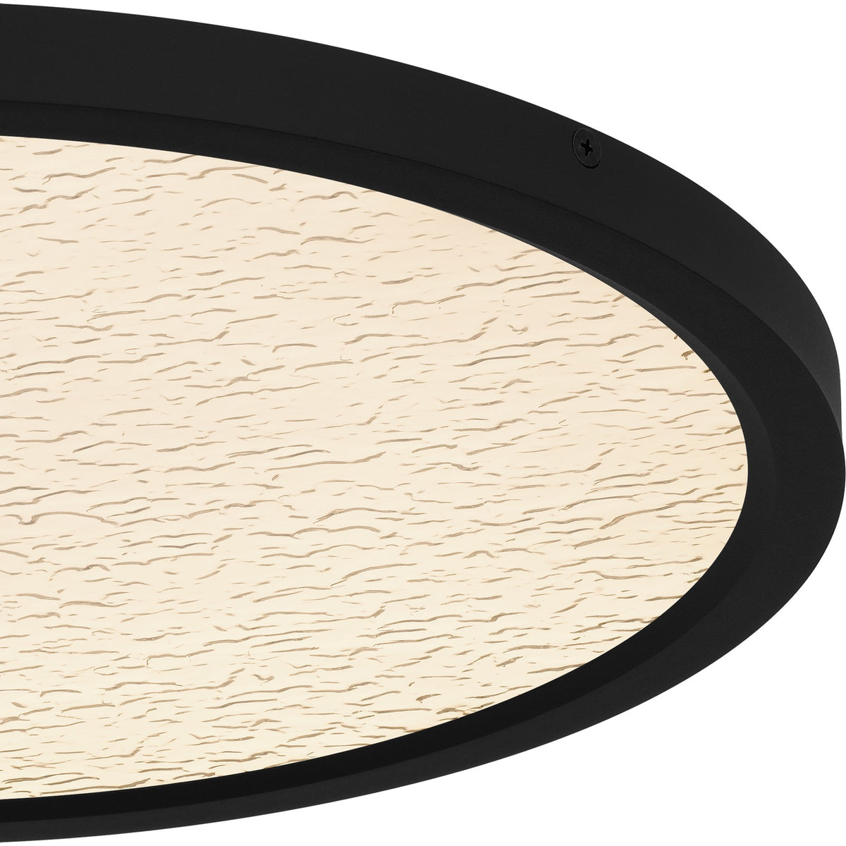 Quoizel Outskirts 20in LED Flush Mount | Modern Earth Black and Clear Textured Acrylic | Bedroom & Hallway Ceiling Light | Model OSTC1720EK