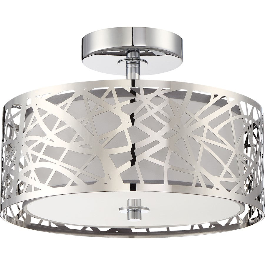 Quoizel Platinum Collection Abode Semi-Flush Mount, 2 Light, Polished Chrome