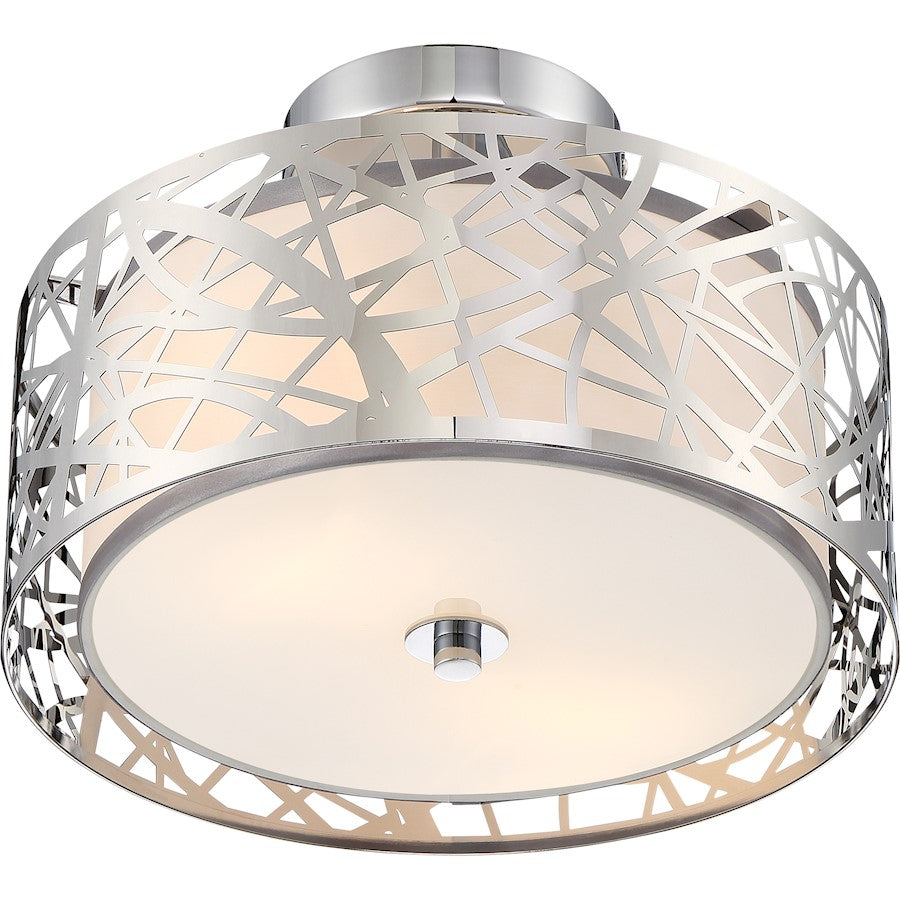 Quoizel Platinum Collection Abode Semi-Flush Mount, 2 Light, Polished Chrome