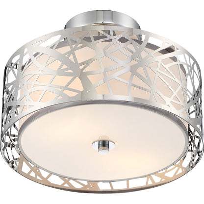 Quoizel Platinum Collection Abode Semi-Flush Mount, 2 Light, Polished Chrome