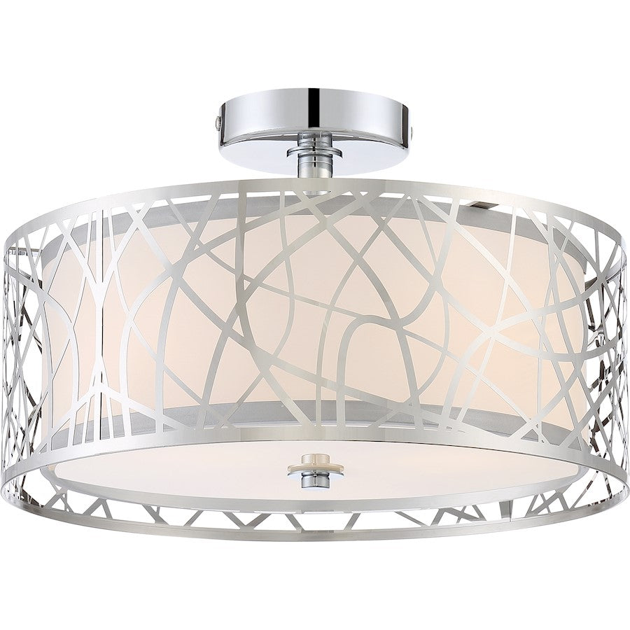 Quoizel Platinum Abode 3 Light Semi-Flush Mount, Polished Chrome