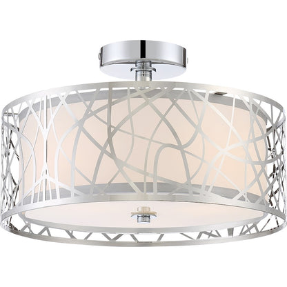Quoizel Platinum Abode 3 Light Semi-Flush Mount, Polished Chrome