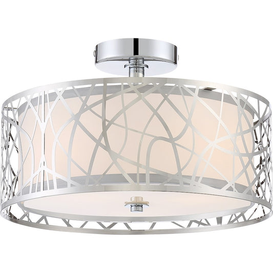 Quoizel Platinum Abode 3 Light Semi-Flush Mount, Polished Chrome