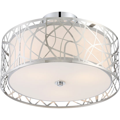Quoizel Platinum Abode 3 Light Semi-Flush Mount, Polished Chrome
