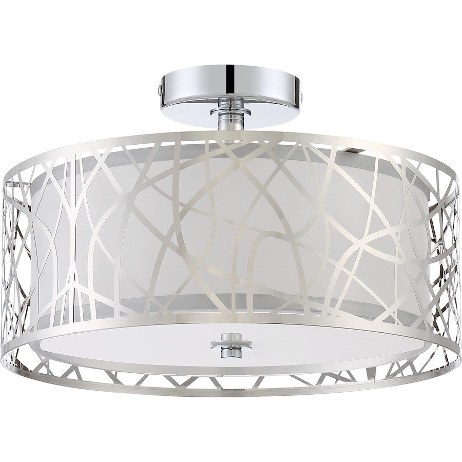 Quoizel Platinum Abode 3 Light Semi-Flush Mount, Polished Chrome