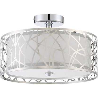 Quoizel Platinum Abode 3 Light Semi-Flush Mount, Polished Chrome