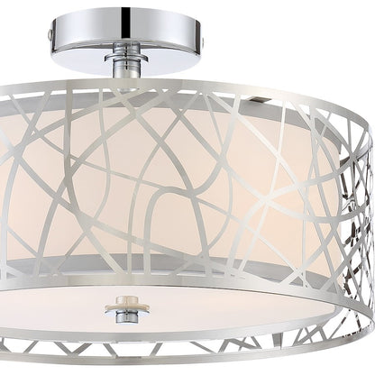 Quoizel Platinum Abode 3 Light Semi-Flush Mount, Polished Chrome