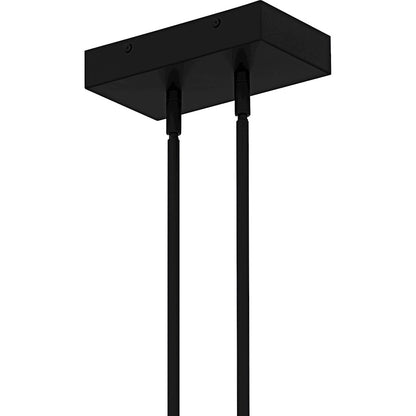Quoizel Aurelia 42in Linear Island Chandelier | Modern Matte Black and White Swirl Glass | Kitchen Island & Dining Room | Model PCAUR142MBK