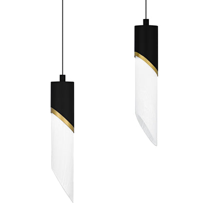 Quoizel Alys 40in 2-Light Island Chandelier | Contemporary Matte Black and Alabaster Glass | Kitchen Island & Dining Room | Model PCAYS540MBK