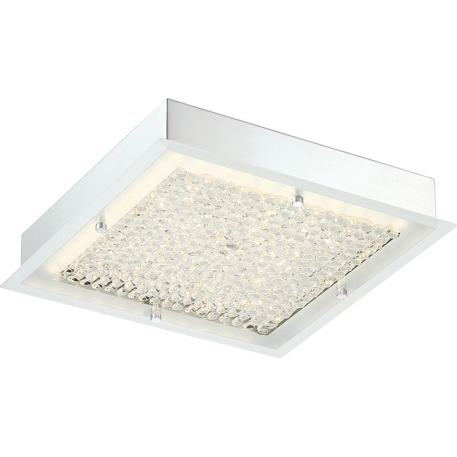 Quoizel Platinum Blaze Square Flush Mount, Polished Chrome