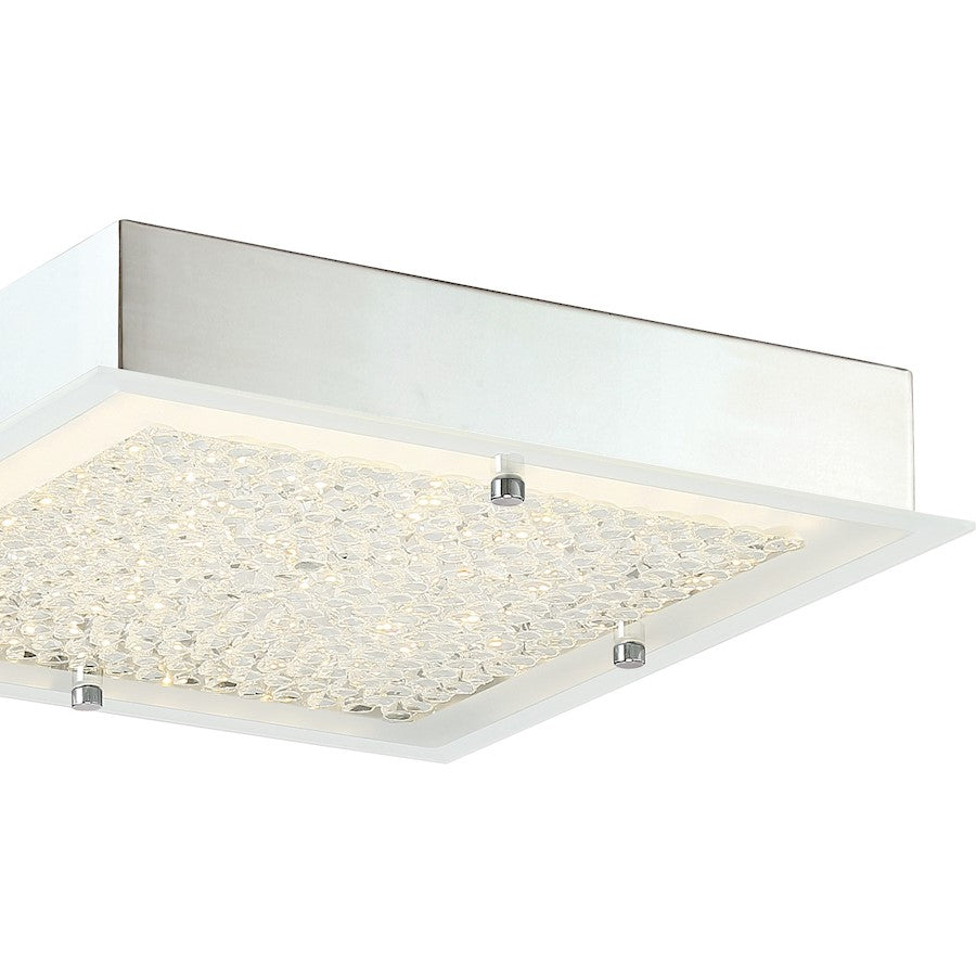 Quoizel Platinum Blaze Square Flush Mount, Polished Chrome