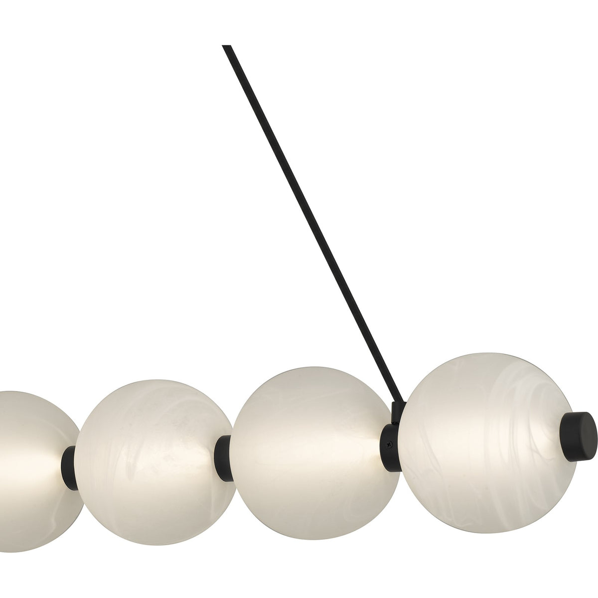 Quoizel Clarendon 44in 1-Light Island Chandelier | Modern Matte Black and Alabaster Glass | Kitchen Island & Dining Room | Model PCCAD144MBK