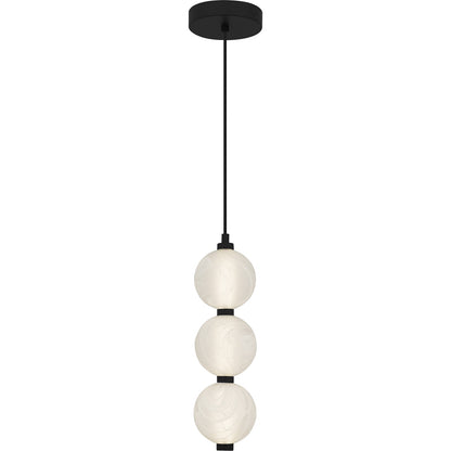 Quoizel Clarendon 5in 1-Light Mini Pendant | Modern Matte Black and Alabaster Glass | Kitchen Island & Bar | Model PCCAD1505MBK