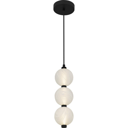 Quoizel Clarendon 5in 1-Light Mini Pendant | Modern Matte Black and Alabaster Glass | Kitchen Island & Bar | Model PCCAD1505MBK