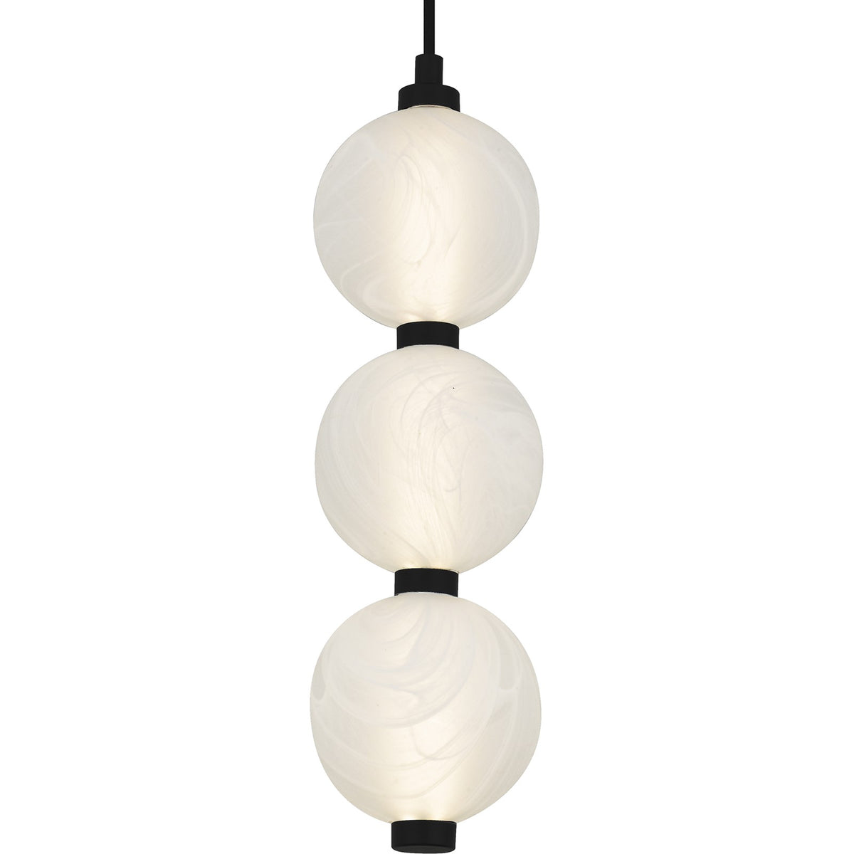 Quoizel Clarendon 5in 1-Light Mini Pendant | Modern Matte Black and Alabaster Glass | Kitchen Island & Bar | Model PCCAD1505MBK