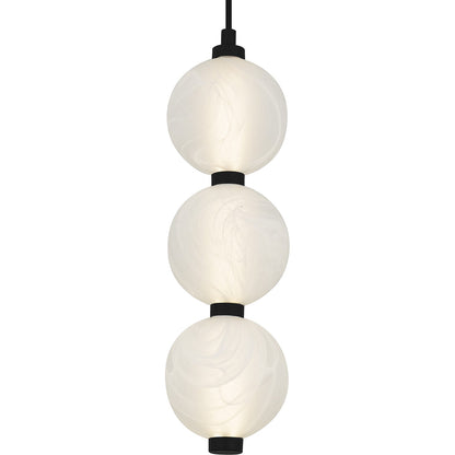 Quoizel Clarendon 5in 1-Light Mini Pendant | Modern Matte Black and Alabaster Glass | Kitchen Island & Bar | Model PCCAD1505MBK