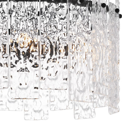Quoizel Caspian 4 Light Semi-Flush Mount, Black/Clear Textured