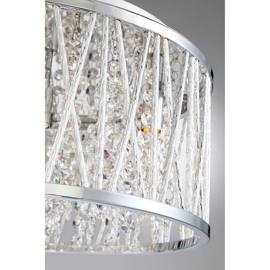 Quoizel Platinum Collection 4 Light Crystal Cove Flush Mount, Polished Chrome