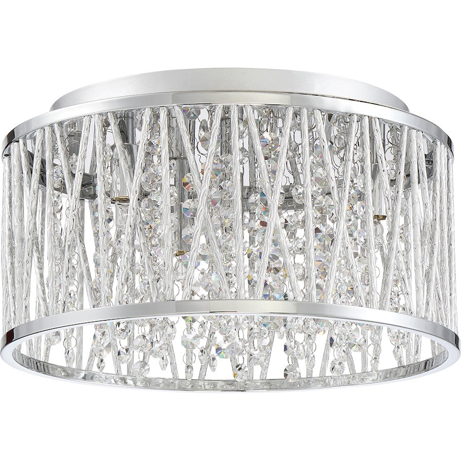 Quoizel Platinum Collection 4 Light Crystal Cove Flush Mount, Polished Chrome