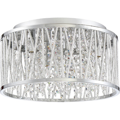 Quoizel Platinum Collection 4 Light Crystal Cove Flush Mount, Polished Chrome
