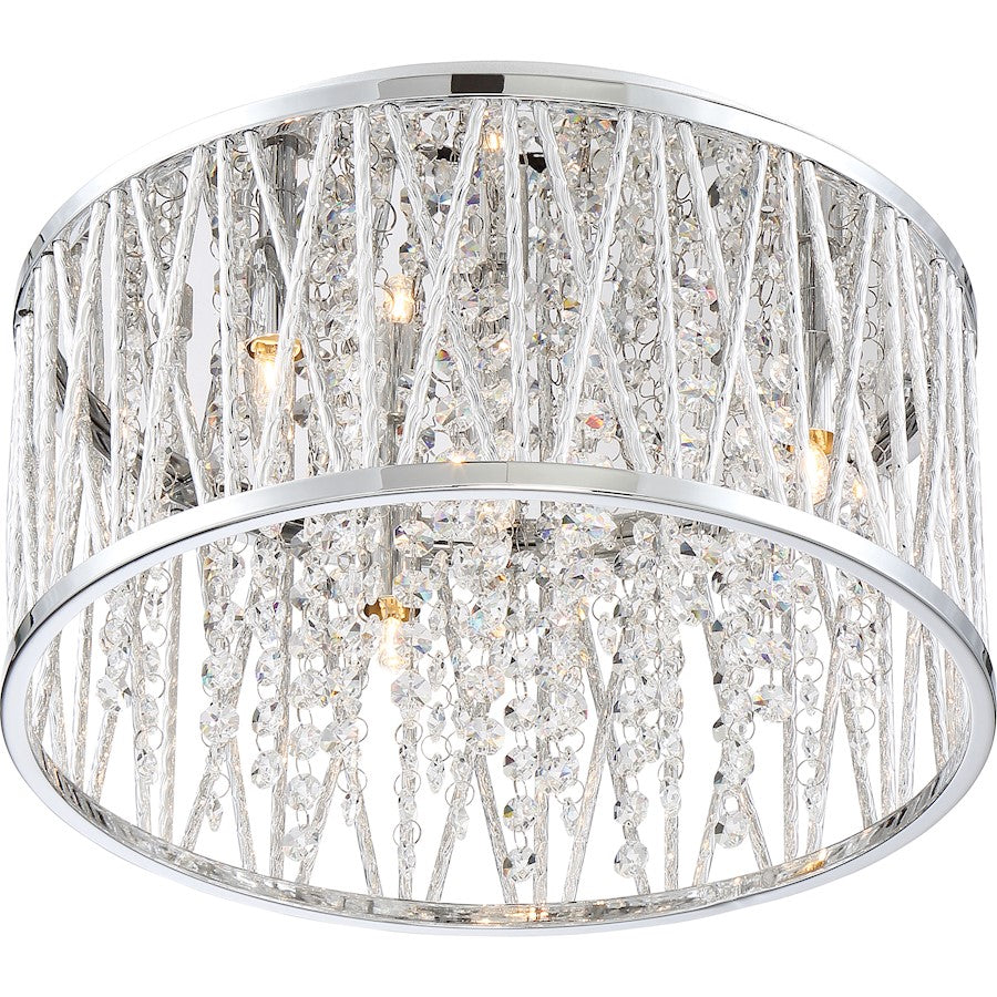 Quoizel Platinum Collection 4 Light Crystal Cove Flush Mount, Polished Chrome