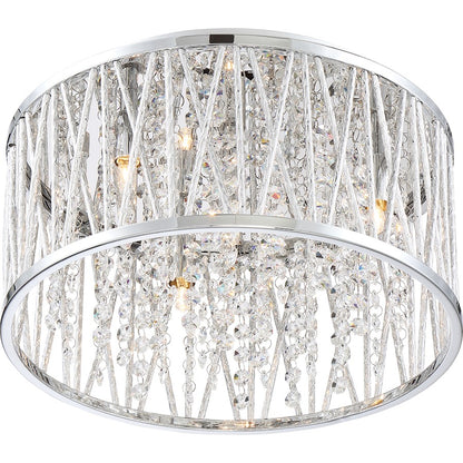 Quoizel Platinum Collection 4 Light Crystal Cove Flush Mount, Polished Chrome
