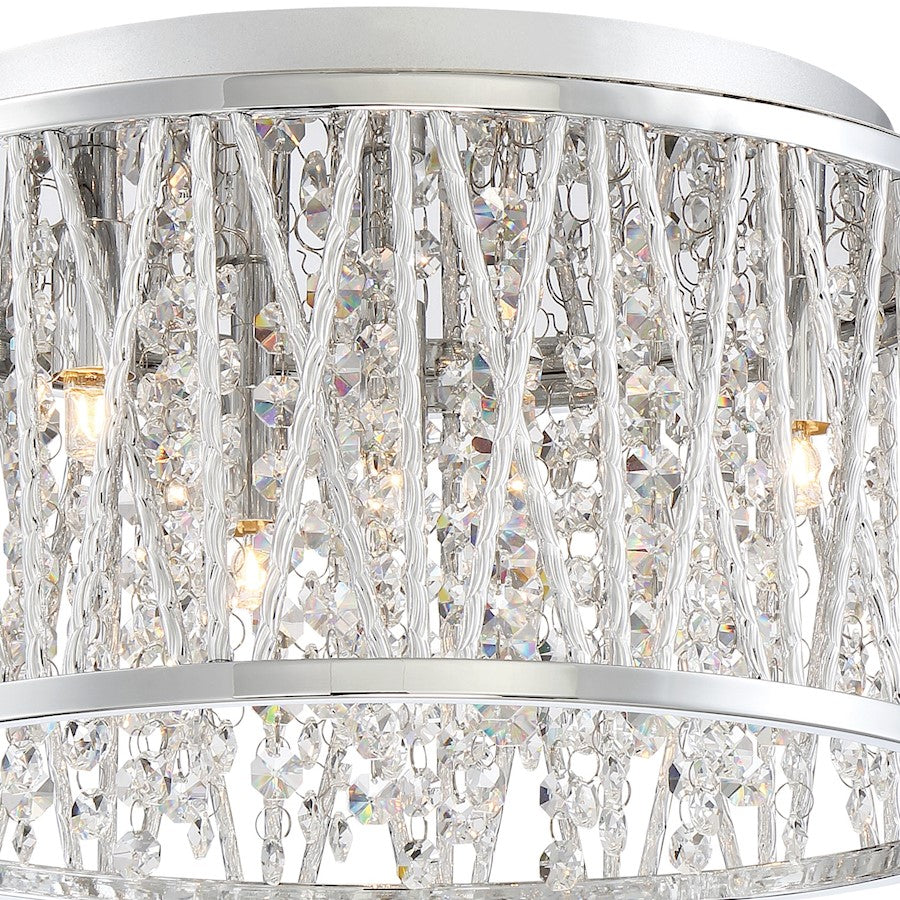 Quoizel Platinum Collection 4 Light Crystal Cove Flush Mount, Polished Chrome