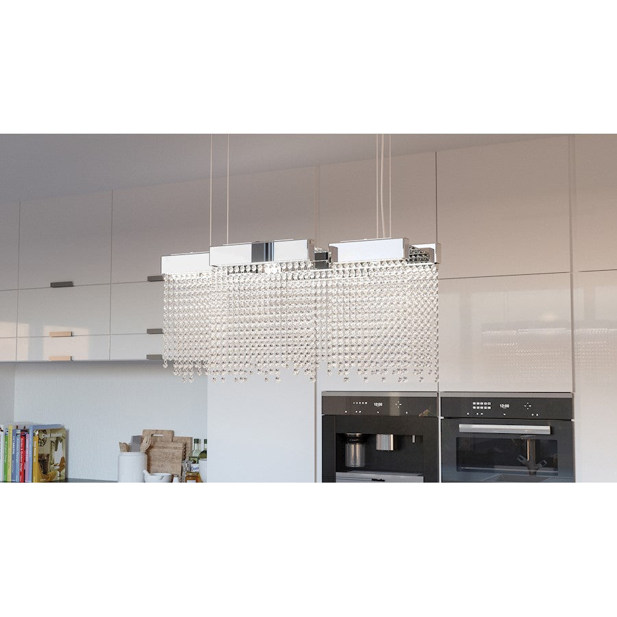 Quoizel Platinum Crystal Falls Island Chandelier, Polished Nickel