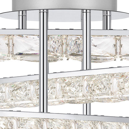 Quoizel Comet Semi-Flush Mount, Polished Chrome/Clear Crystal Glass