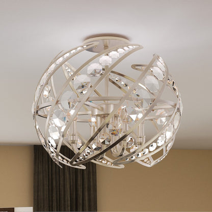 Quoizel Crescent Semi-Flush Mount, Polished Nickel