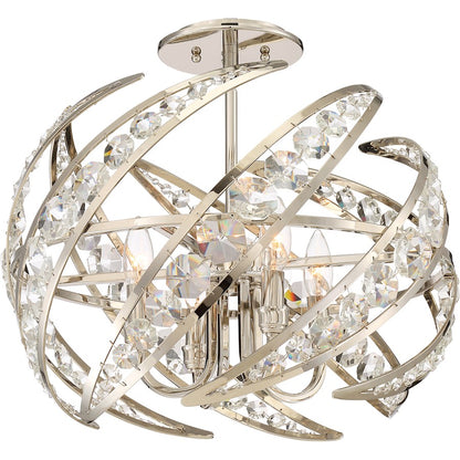 Quoizel Crescent Semi-Flush Mount, Polished Nickel