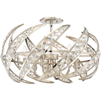 Quoizel Crescent Semi-Flush Mount, Polished Nickel