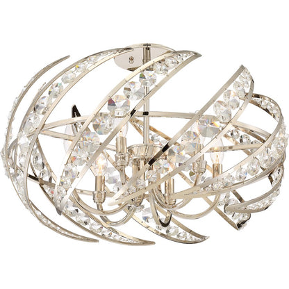 Quoizel Crescent Semi-Flush Mount, Polished Nickel