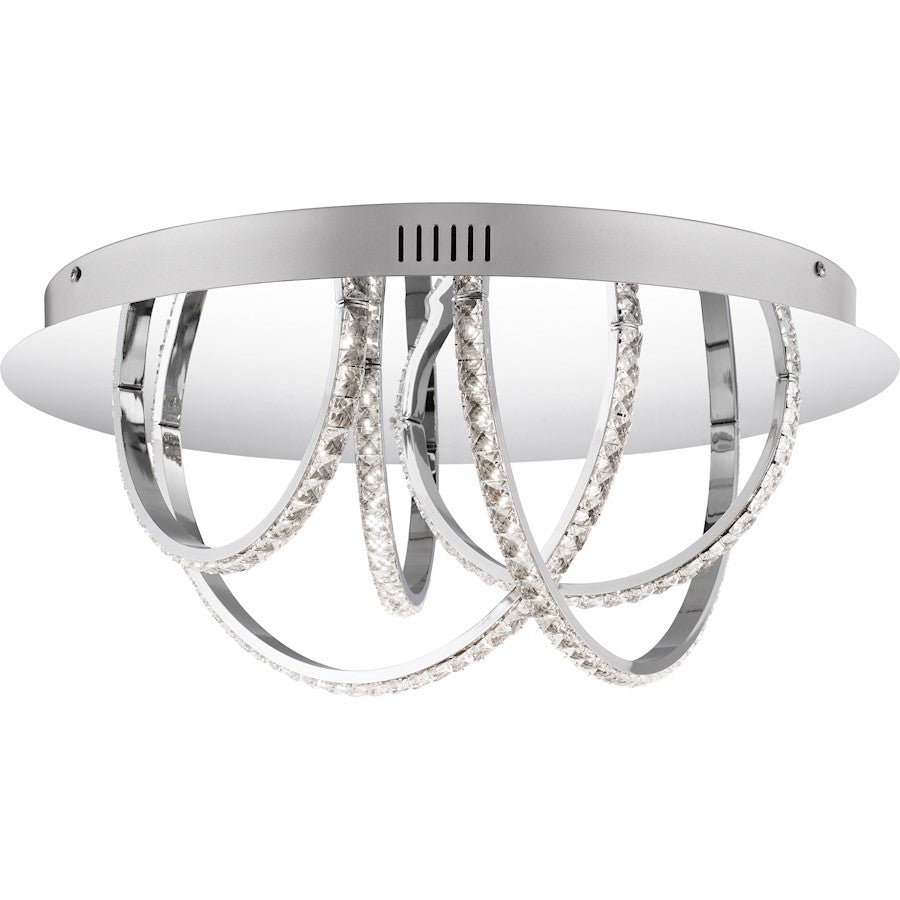 Quoizel Diamond Flush Mount, 17.75", Polished Chrome