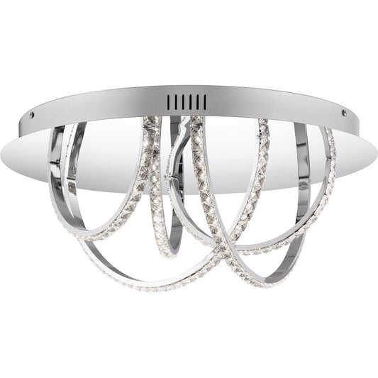 Quoizel Diamond Flush Mount, 17.75", Polished Chrome