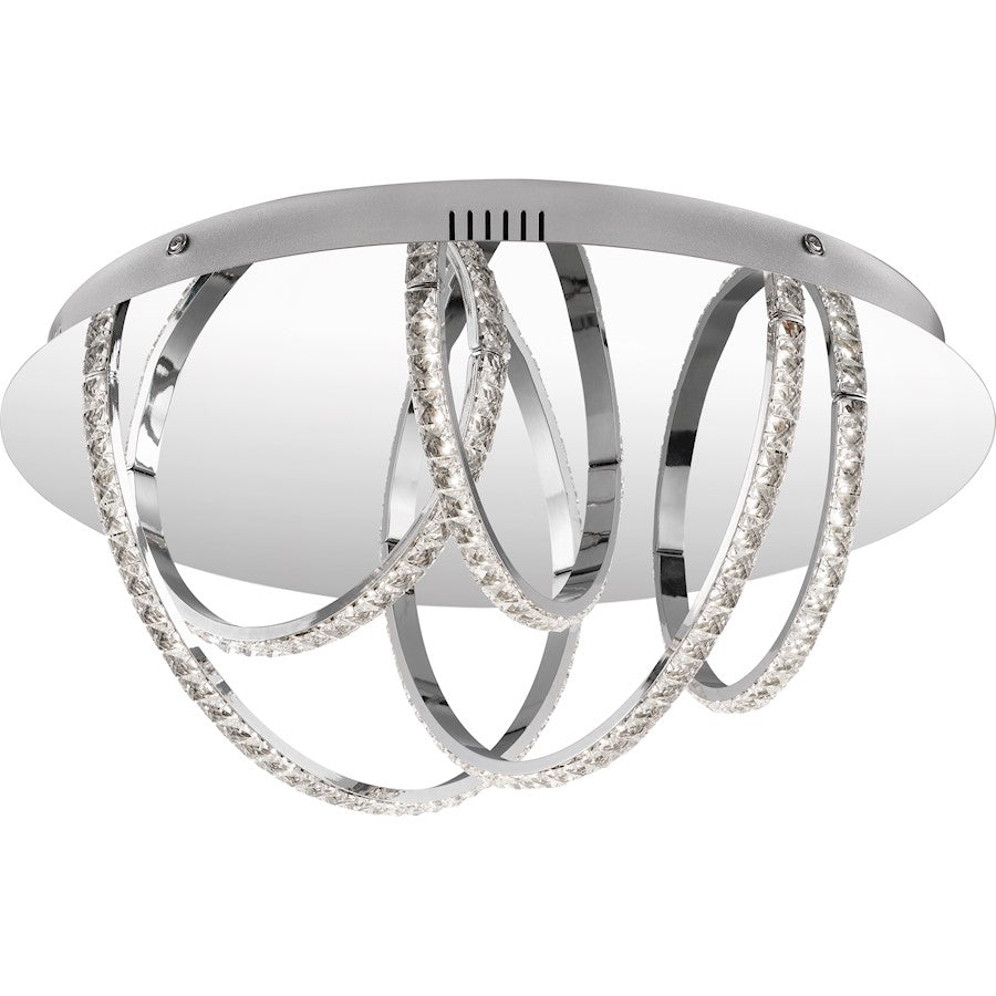 Quoizel Diamond Flush Mount, 17.75", Polished Chrome