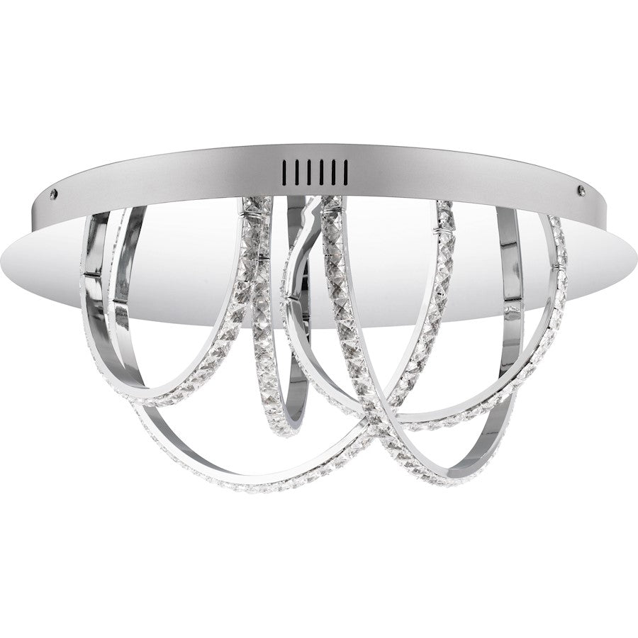 Quoizel Diamond Flush Mount, 17.75", Polished Chrome