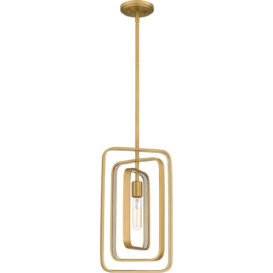 1 Light Mini Pendant, Brushed Weathered Brass