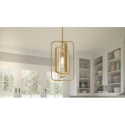 1 Light Mini Pendant, Brushed Weathered Brass