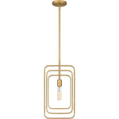 1 Light Mini Pendant, Brushed Weathered Brass