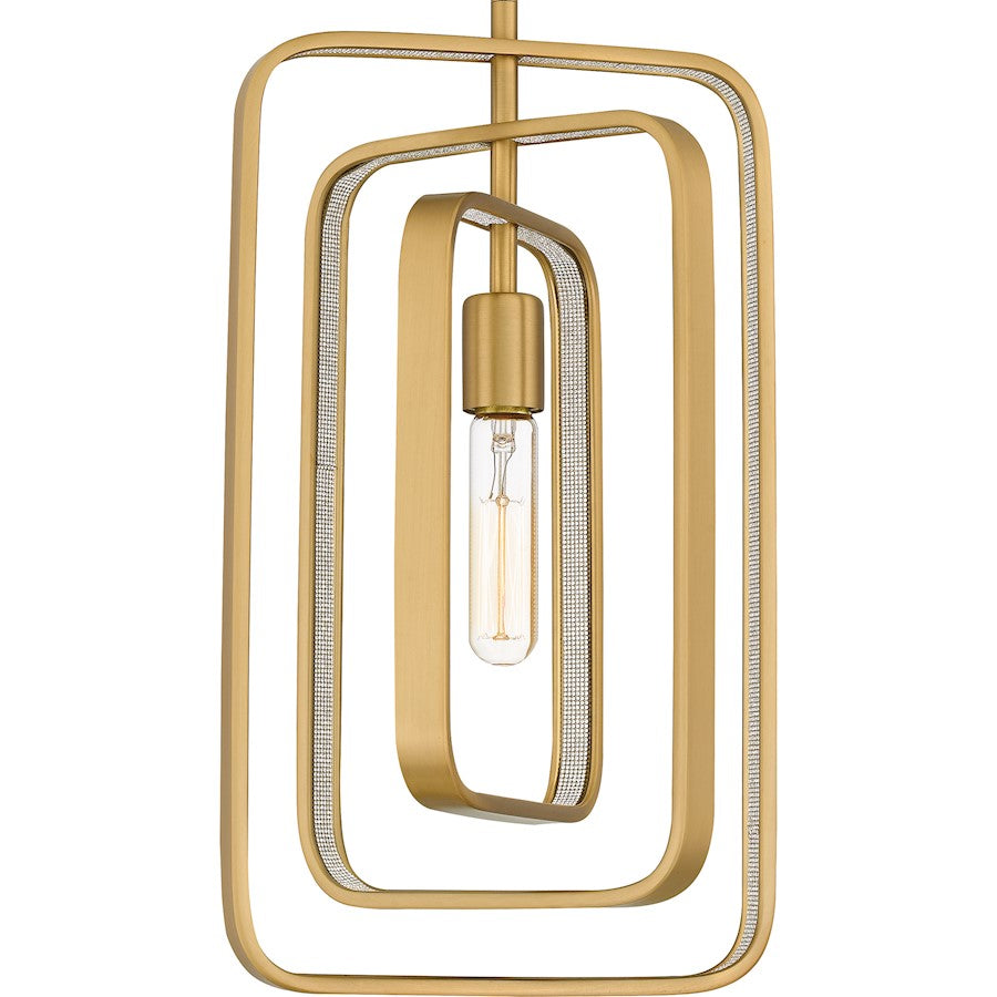 1 Light Mini Pendant, Brushed Weathered Brass