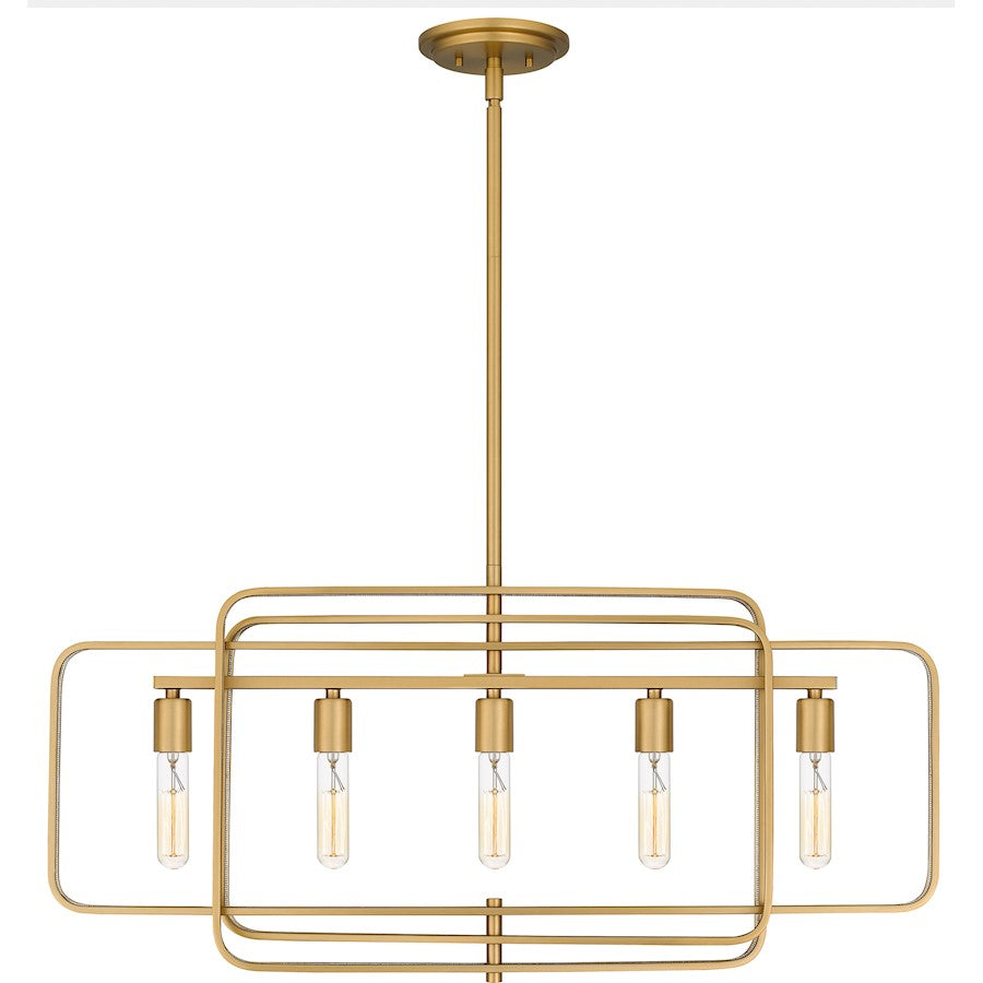Quoizel Dupree 5 Light Island Light, Brushed Weathered Brass