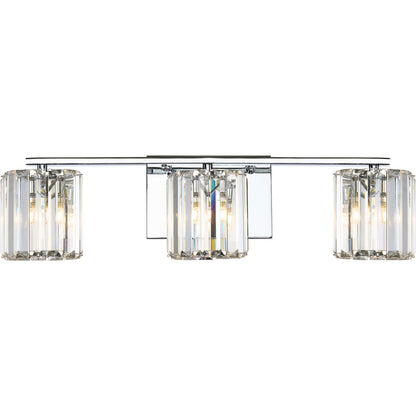 Quoizel Divine 23in 3-Light Vanity Light | Glam Polished Chrome and Clear Crystal Glass | Bathroom Vanity & Powder Room | Model PCDV8603C