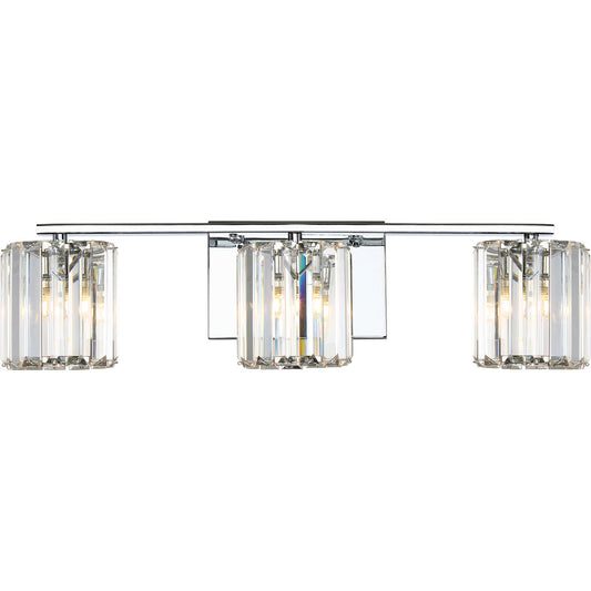 Quoizel Divine 23in 3-Light Vanity Light | Glam Polished Chrome and Clear Crystal Glass | Bathroom Vanity & Powder Room | Model PCDV8603C