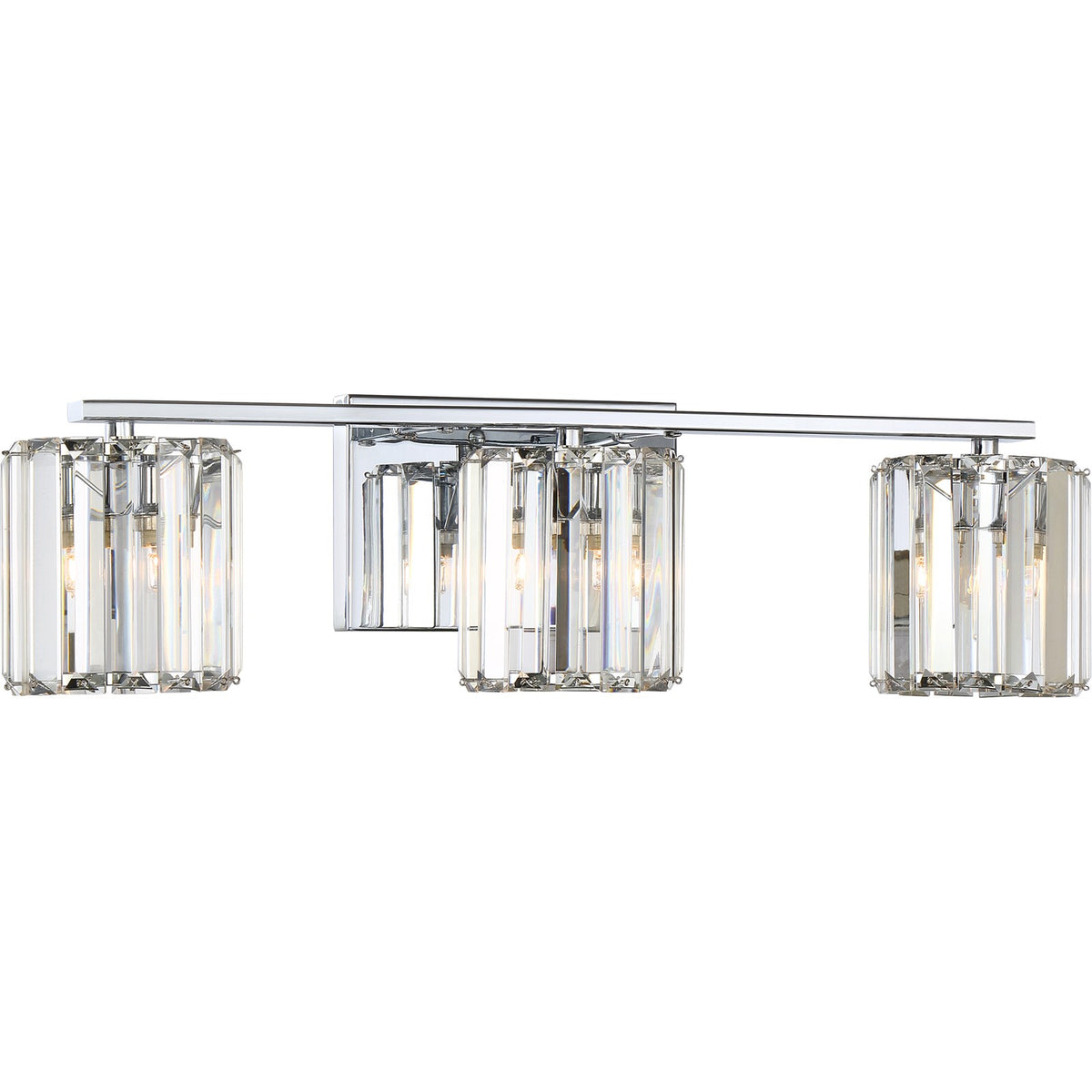 Quoizel Divine 23in 3-Light Vanity Light | Glam Polished Chrome and Clear Crystal Glass | Bathroom Vanity & Powder Room | Model PCDV8603C